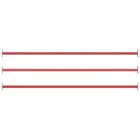 vidaXL Turning Bars 3 pcs 49.2" Steel Red
