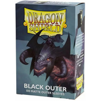 Dragon Shield Outer Sleeves - Matte Black 100 CT - Card Sleeves - Smooth & Tough - Compatible with Pokmon, Magic The Gathering Cards & Digimon MTG TCG OCG & Hockey Cards