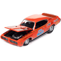 1969 Pontiac GTO Orange with Graphics "The Judge - Arnie 'The Farmer' Beswick" "Racing Champions Mint 2023" Release 1 Limited Edition to 2500 pieces Worldwide 1/64 Diecast Model Car by Racing Champions