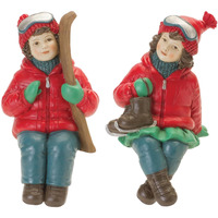 Holiday Children Shelf Sitter with Skis and Skates (Set of 4)