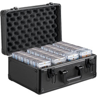 VEVOR Graded Card Storage Box, 4 Slots, Graded Sports Cards Holder Carrying Case with Key Lock Foam Dividers, for 108 PSA Graded Cards 76 BGS Cards 84 SGC Cards 388 Top Loaders or 999+ Loose Cards