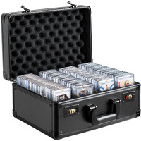 VEVOR Graded Card Storage Box, 4 Slots, Graded Sports Cards Holder Carrying Case with Coded Lock Foam Dividers, for 120 PSA Graded Cards 84 BGS Cards 96 SGC Cards 428 Top Loaders or 999+ Loose Cards