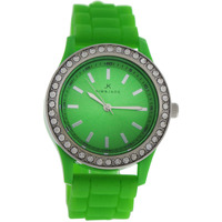 2032L-GN Green Silicone Strap Watch by Kim & Jade for Women - 1 Pc Watch