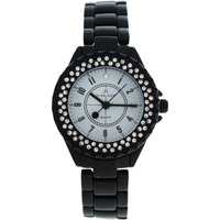 2033L-BW Black Stainless Steel Bracelet Watch by Kim & Jade for Women - 1 Pc Watch