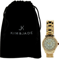 2033L-GW Gold Stainless Steel Bracelet Watch by Kim & Jade for Women - 1 Pc Watch