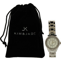 2033L-SS Silver Stainless Steel Bracelet Watch by Kim & Jade for Women - 1 Pc Watch