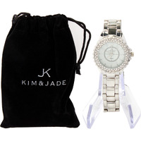 2033L-SW Silver Stainless Steel Bracelet Watch by Kim & Jade for Women - 1 Pc Watch