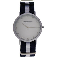 AO-21 - Silver-Blue and White Nylon Strap Watch by Andreas Osten for Women - 1 Pc Watch