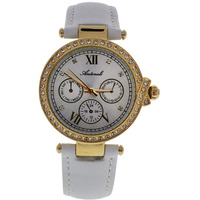 AL0519-05 Gold/White Leather Strap Watch by Antoneli for Women - 1 Pc Watch