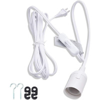 Jackyled Extension Hanging Lantern Cord Cable Ul 12Ft E26 E27 Socket On/Off Switch Plug In Pendant Lighting For Kitchen Bedroom Plant Growth Light