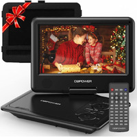 Dbpower 11.5 "" Portable Dvd Player  5-Hour Built-In Rechargeable Battery  9 "" Swivel Screen  Support Cd/Dvd/Sd Card/Usb  Remote Control  1.8 Meter Car Charger  Power Adaptor And Car Headrest (Black)