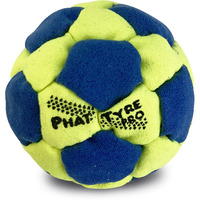 Dirtbag Pt Pro 32 Panel Footbag Hacky Sack  Flying Clipper Original Design  Steel Pellet Filled For Maximum Control Handsewn - Fluorescent Yellow/Blue.