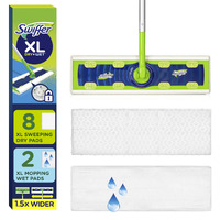 Swiffer Sweep + Mop Xl  Broom & Mop Alternative  Floor Cleaner For Dirt  Dust  Hair  All Purpose Cleaning Tool For Home  Bathroom  Kitchen  Set Includes 1 Xl Sweeper 8 Xl Dry Pads 2 Xl Wet Pads Fresh