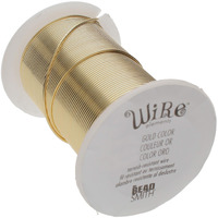 The Beadsmith Wire Elements 20-Gauge Lacquered Tarnish-Resistant Copper Wire For Jewelry Making  15 Yard  13.72 Meter Spool (Gold)