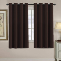Blackout Curtains For Bedroom 63 Inches Length Thermal Insulated Curtain Grommet 63 Inch  Energy Efficient Curtain Small Window Blackout Drapes For Winter Season  1 Panel  Chocolate Brown