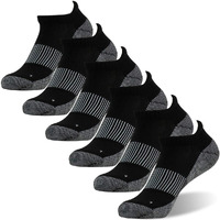 Footplus Running Compression Socks  Unisex Ankle Golf Tennis Jogging Walking No Sweaty Feet Basketball Gym Cushioned Sole Work Socks  6 Pairs Black  Xx-Large