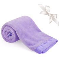 Pro Goleem Fleece Baby Blanket With 2 Inch Satin Trim Soft Plush Blanket For Boys And Girls For Babies Purple 30 ' 'X40 ' '