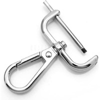 Craftmemore 2Pcs Detachable Snap Hook Swivel Clasp Wscrew Bar Vt493 Bag Strap Hardware Replacement (1 12 Inch  Silver)