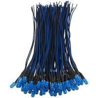 Edgelec 50Pcs 12 Volt 5Mm Blue Led Lights Emitting Diodes  Pre Wired 7.9 Inch Dc 12V Led Light Diffused Colored Lens Small Led Lamps