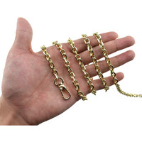 Hahiyo Mini Pochette Purse Chain Strap Thin Wide 6Mm For Lv Length 47.2 Inches Thick 2Mm Shiny Light Gold For Shoulder Cross Body Sling Handbag Wallet Clutch Comfortable Flat Metal Strap 1 Pack