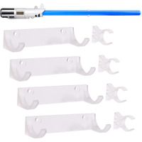 Lekusha Horizontal Lightsaber Wall Mount Holder Light Saber Display Rack Hook Stand  Compatible For Any Lightsaber  Clear Pack Of 4