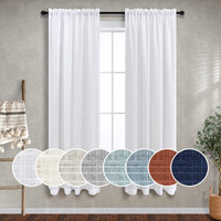 Mrs.Naturall Pure White Linen Curtains 38 Inch Wide For Windows 2 Panel Sets Rod Pocket Light Filtering Semi Sheer Linen Curtains For Bedroom Living Room Boho Decor 38 Inch Width By 63 Inch Length