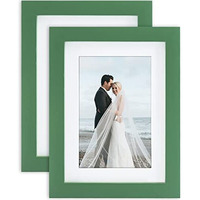 Picture Frames 5X7 Green Nature Solid Wood 2 Pack For Wall Mount And Tabletop Display