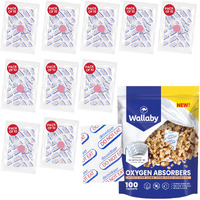 Wallaby 400Cc Oxygen Absorbers For Long Term Food Storage 100 Count (10? Packs Of 10) Bulk - Fda Food Grade Packs For Vacuum Mylar Bag  Airtight Container Flour Sugar Cereal  Freeze Dryer & Dehydrator