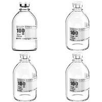 Ks-Tek Sterile Empty Vials With Self Healing Injection Port With Flip Off Aluminum Cap Sterile Package (100Ml 4)