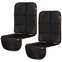 Diono Ultra Mat Pack Of 2 Full Size Car Seat Protectors For Under Car Seat  Crash Tested With Premium Ultra Thick Padding For Durable  Water Resistant Protection  Includes 3 Mesh Storage Pockets Black