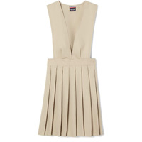 French Toast Little Girls Toddler V-Neck Pleated Jumper  Khaki  3T