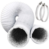 Omont Dryer Vent Hose 4 Inch 5Ft Flexible Dryer Ducting Tube Air Duct Aluminum Insulated Flex Hose Kit Indoor Outdoor