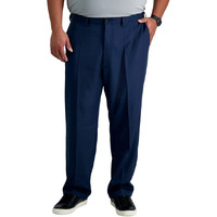 Haggar Mens Cool 18 Pro Classic Fit Flat Front Pant - Regular And Big  Tall Sizes  Navy  40W X 29L