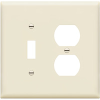 Enerlites Combination Toggle Switchduplex Receptacle Outlet Wall Plate  Mid-Size 2-Gang 488 X 492  Polycarbonate Thermoplastic  881121M-La  Light Almond