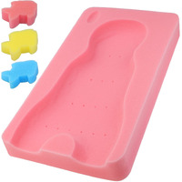 Kecuco Baby Bath Cushion  Baby Bath Sponge For Bathing Infant Bath Mat Newborn Bath Baby Essentials - Excellent Foam Odor Free (Pink)