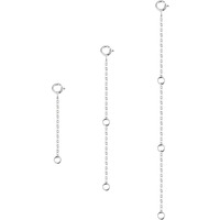 Sliver Necklace Extenders Silver Chain Extenders With Round Clasp  Durable Plated Solid Brass Necklace Bracelet Anklet Extension Chains(2 4 6 Inches  3Pcs)