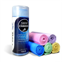Flow Swim Chamois - Quick Dry Towel For Swimming  Diving  Triathlons  And Other Water Sports (Blue)