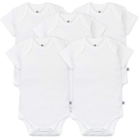 Honestbaby Unisex Baby Organic Cotton Short Sleeve Bodysuits Multipack And Toddler T Shirt Set  5 Pack Bright White  12 Months Us