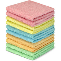 Decorrack 10 Pack 100 Cotton Wash Cloth  Luxurious Soft  12 X 12 Inch Ultra Absorbent  Machine Washable Washcloths  Assorted Colors (10 Pack)