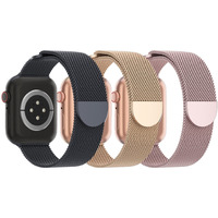 Steezrd 3 Pack Mesh Metal Apple Watch Bands  38Mm-45Mm  Stainless Steel Magnetic Loop Band Replacement For Ultra 2 Iwatch Series 9/8/Se/7/6/5/4/3/2/1