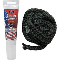 Midwest Hearth Wood Stove Replacement Gasket Kit For Woodburning Stoves - Graphite Impregnated Fiberglass Gaskets And Adhesive (12 X 84 Rope)