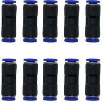Zjxed 1/4 "" Od X 3/16 "" Od Pneumatic Quick Connector Push To Connect Fittings Straight Reducer Union/Coupler (Pack Of 10)