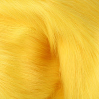 Faux Fur Fabric Craft Fur For Crafts Gnomes Costume Fursuit Decoration(10X10 Inches Yellow)