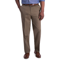 Haggar Mens Iron Free Premium Khaki Classic Fit Flat Front Expandable Waist Casual Pant Regular And Big  Tall Sizes  Toast  36W X 29L