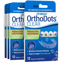 Orthodots Clear (48 Count) - Moisture Activated  Silicone Dental Wax Alternative For Pain Caused By Braces Orthodots Stick Better  Stay On Longer Than Orthodontic Wax (48 Count Clear)