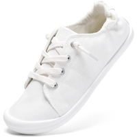Stq White Sneakers For Women Cute Slip On Canvas Sneaker  Low Top Fashion Casual Shoes All White Size 10