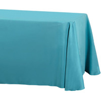 Ltc Linens Tablecloth 90 X 156-Inch Rectangular Polyester Tablecloth With Rounded Corners  Turquoise  (90156-010169)