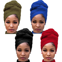 Harewom 4Pcs Turban Head Wraps For Black Women African Hair Wraps Stretchy Headwraps Head Scarf For Women With Natural Hair