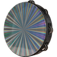 Radiant Tambourine 10 Inch Hand Held Tambourine Double Row Jingles Reflective Drum Percussion Musical Instrument For Adults Church Ktv Party Dance