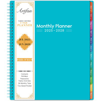 2025-2028 Monthly Planner/Monthly Calendar - 3 Year Monthly Planner 2025-2028  Jul.2025 - Jun.2028  9 "" X 11 ""  36 Monthly Planner + Colorful Tabs + Pocket - Teal